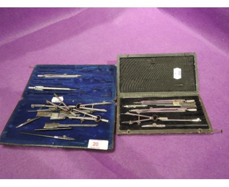 Two vintage compass sets AF