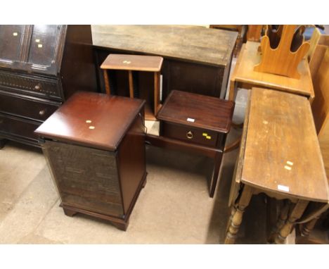 A STAG MINSTREL TELEPHONE TABLE, RECORD PLAYER ETC  (3)