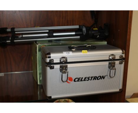 A CASED CELESTRON VISTATIX IS70 IMAGING SPOTTER AND A TRIPOD