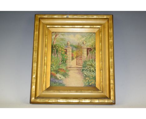 T.Widdowson (20th century)
The Garden Gate
signed, oil on canvas, 24.5cm x 19.5cm 