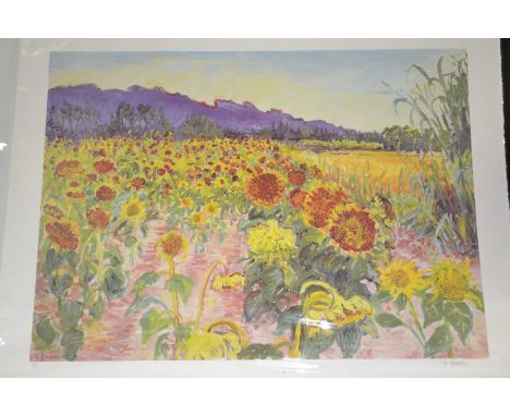 Frederick Gore CBE RA (1913-2009), Bonnieux, Mount Ventoux in the Distance, Lithograph in colours, Limited Edition, 1990, sig