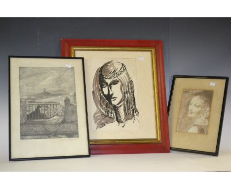 Herbert Lespinasse (1884 - 1972), by and after, a wistful lady, a print, signed in pencil, numbered 87/100, 32.5cm x 24.5cm; 