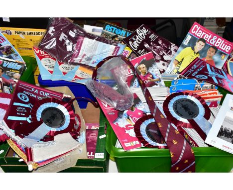 AN EXTENSIVE COLLECTION OF ASTON VILLA PROGRAMMES AND MEMORABILIA, home and away programmes from the late 1960’s to around 20