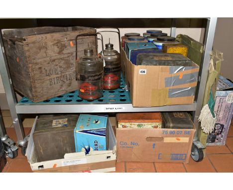 VINTAGE CONFECTIONARY STORAGE TINS ETC, to include Blue Bird toffee, Nurse Grant's Clear Mints, Hacks, Bensons Chocolate Ecla