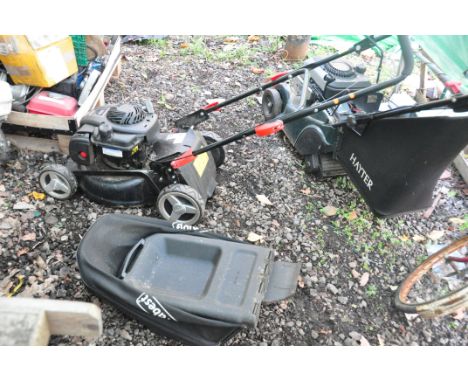 A FLORABEST FBM450B2 PETROL LAWN MOWER with grass box and a Briggs and Stratton 450E engine (engine pulls freely but hasn't s