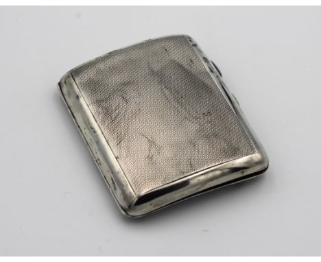 Naval interest - A silver pocket cigarette case, Turner &amp; Simpson Ltd, Birmingham, 1939, of engine turned design, opening