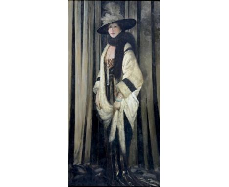 AFTER SIR WILLIAM ORPEN, PORTRAIT OF MRS ST. GEORGE, OIL ON CANVAS, 120 X 60CM
