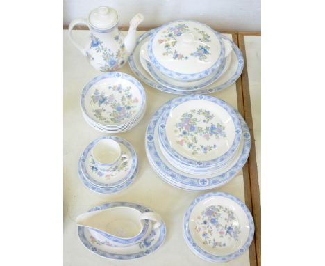 A ROYAL DOULTON BONE CHINA CONISTON PATTERN DINNER SERVICE, PRINTED MARK AND DATE 1973