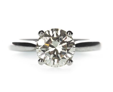 CERTIFICATED DIAMOND SOLITAIRE RING, set with a round brilliant cut diamond of approximately 2.20 carats, with accompanying W