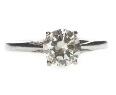 DIAMOND SOLITAIRE RING, the round brilliant cut diamond of approximately 1.17 carats, in eighteen carat white gold, size Q 1/