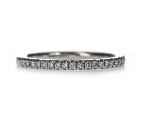 DIAMOND HALF ETERNITY RING, set with round brilliant cut diamonds totalling approximately 0.21 carats, in platinum, size O, 3