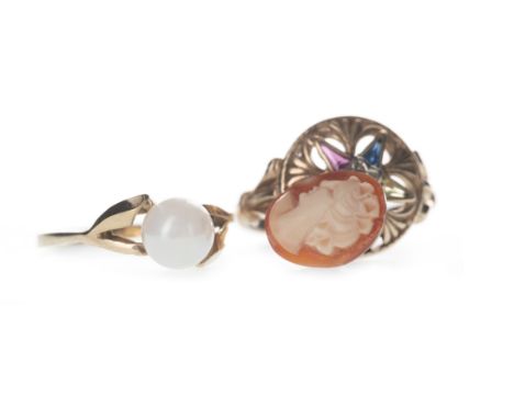 MASONIC DIAMOND AND GEM SET ORDER OF THE EASTERN STAR RING, set with a central single cut diamond within a star motif setting