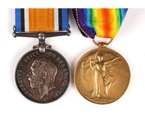 1914-18 Great War Royal Irish Regiment pair to 3852. PTE. A. W. BIRD. R. I. REGT. Comprising British War Medal and Victory Me