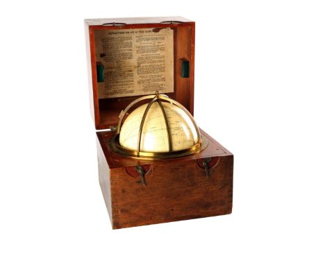 Celestial globe by Kelvin &amp; Hughes Ltd. by Epoch, 1975, the 7¼" (18cm) globe with metal core, white gores printed with st