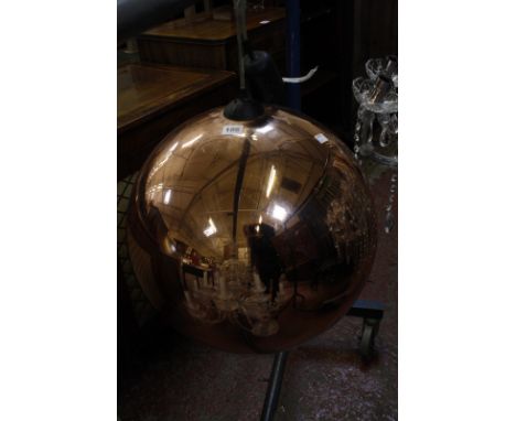 A copper effect spherical light fitting, after a design by Tom Dixon (sold as parts) Best Bid