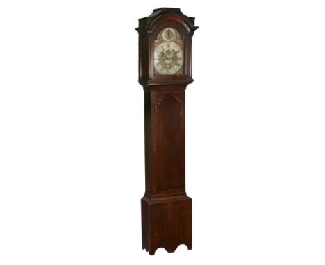 A George III oak eight-day longcase clock, William Batt, Petersfield, third quarter of the 18th century, the five pillar rack