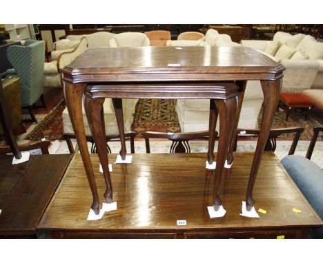 Three small occasional tables, a single Edwardian chair and a pair of Ercol hoopback chairs.