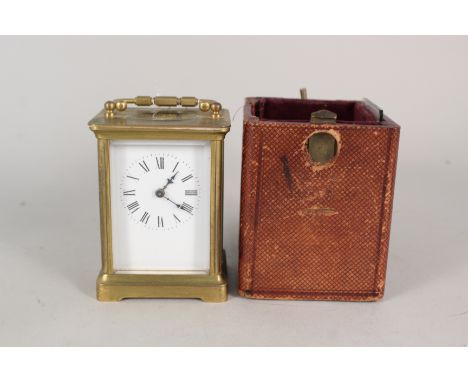 A cased brass carriage clock, R &amp; Co Paris