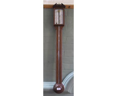 An inlaid mahogany stick barometer