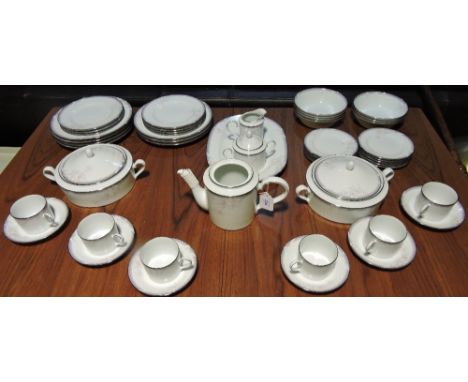 An extensive Noritake porcelain Evening Mood pattern dinner and tea service, settings for 6