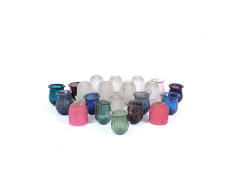 A SMALL GROUP OF VICTORIAN AND LATER GLASS NIGHT LIGHT HOLDERS of various sorts