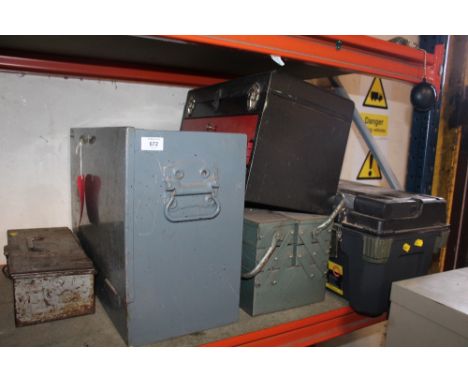FIVE TOOL BOXES / CHESTS ETC - SOME WITH CONTENTS