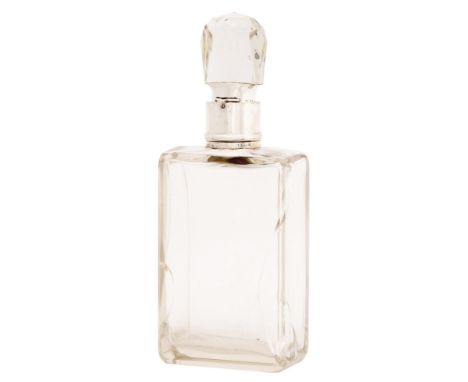 A George V silver mounted glass decanter and stopper, 32cm h, marks rubbed, Birmingham 1912  Damaged