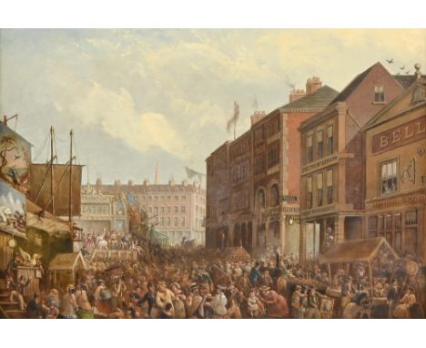 Thomas Cooper Moore (1827-1901) - Nottingham Goose Fair, October 1870, signed and dated (T C MOORE 1870), oil on canvas, 51.5