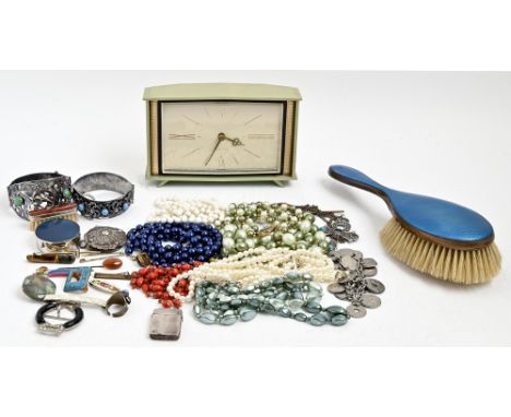 Miscellaneous costume jewellery, a Victorian silver vesta case, several other silver articles, etc  