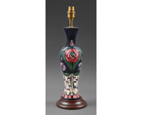 A Moorcroft Mackintosh lamp, 1996, 34cm h including base but excluding fitment In good condition.