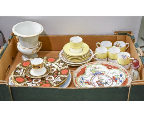 A Chamberlain's Worcester Dragons in Compartments armorial plate, c1810,&nbsp; 24cm diam, chipped, a set of six Royal Worcest