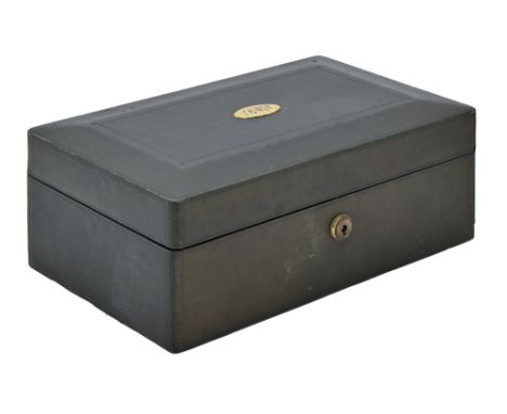 A William IV silver gilt&nbsp; fitted green morocco leather dressing case, the accessories including pair of silver gilt moun