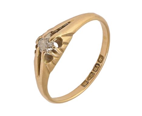 A Victorian diamond ring, in 18ct gold, Chester 1895, 2.7g, size M  Light wear but not significantly worn, marks good