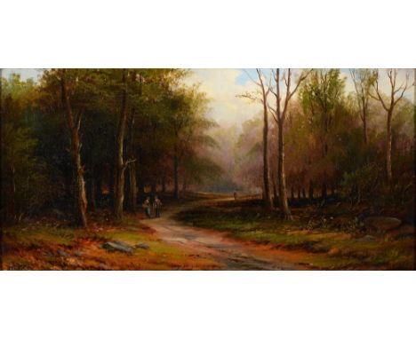 Donald Mackenzie (1829-1894) - In the Forest of Abergeldie, Aberdeenshire, Scotland, signed, titled stretcher, oil on canvas,