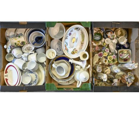 Miscellaneous ornamental pottery and porcelain,&nbsp;to include Royal Worcester, crested ware and tea services  