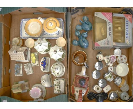Twelve Coalport floral encrusted cottages and other decorative pottery and porcelain to include Royal Worcester  