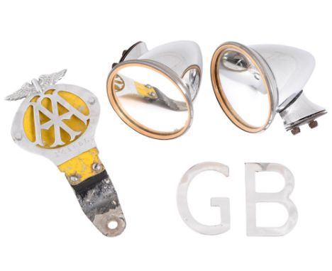Vintage motoring. A pair of Walpres chromium plated wing mirrors, M30560, 1960s, (ex a Triumph Vitesse) with rubber mounting 