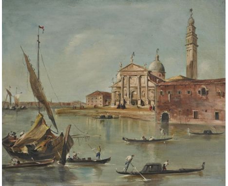 Manner of Giacomo Guardi - Venice, oil on canvas, 49 x 59cm  Would benefit from a light clean