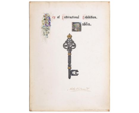 Walter Graham Churcher (1859-1934) - Design for the Royal Presentation Steel and Gold Key of Chubb &amp; Sons, Locksmiths, fo