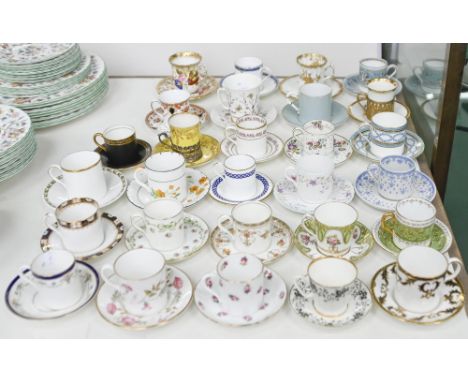 Twenty-seven miscellaneous coffee cans and saucers and another associated coffee can and saucer, second half of 19th c and la