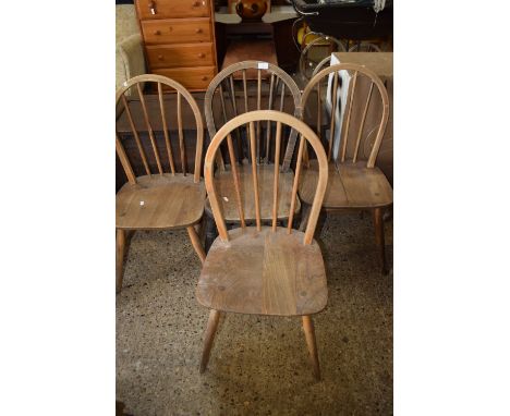 SET OF FOUR STICK BACK DINING CHAIRS