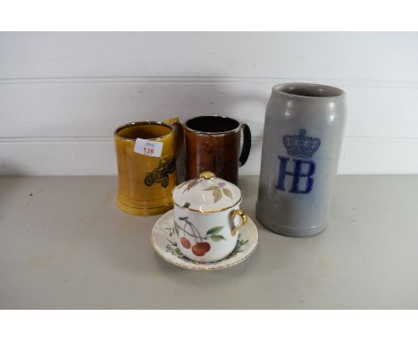 CERAMICS INCLUDING A ROYAL WORCESTER EVESHAM TYPE JAR AND COVER