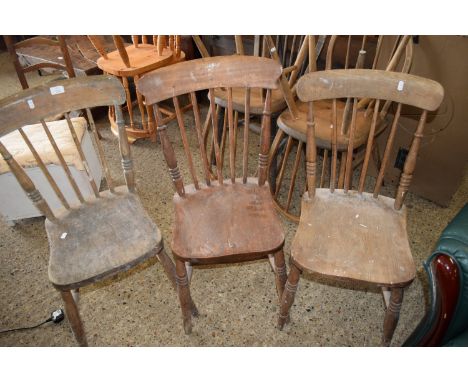 THREE STICK BACK DINING CHAIRS