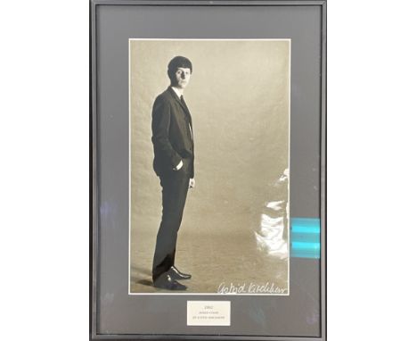 An original and vintage photograph by Astrid Kirchherr depicting Ringo Starr in 1962. Signed in silver ink by Astrid Kirchher