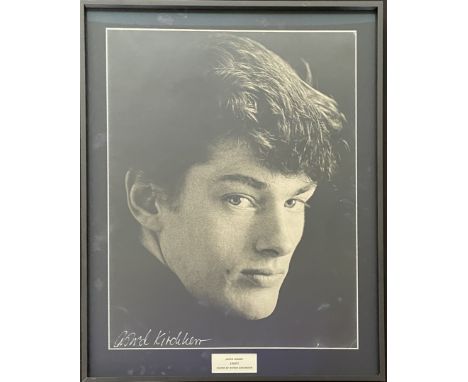 A mounted, framed and glazed original vintage photograph by Astrid Kirchherr depicting Jackie Lomax. Signed by Astrid Kirchhe