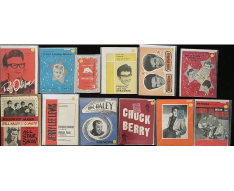 Twelve original c 1950s/60s concert / tour programme booklets, some with original concert ticket stubs. To inc: Jerry Lee Lew