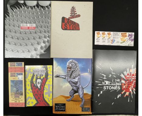 Good selection of Rolling Stones 90s/00s tour memorabilia to inc: complete 1990 Urban Jungle Newcastle ticket, Bridges to Bab