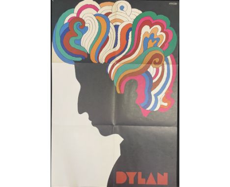 An original promo poster issued in 1966 with copies of Bob Dylan - Greatest Hits Vol 1. Folded. NM condition. Design by Milto