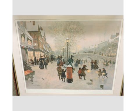 C. Kieffer, winter scene, limited edition print, signed, together with a collection of pictures and prints (12)