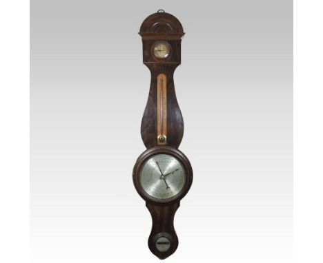 An unusual 19th century mahogany cased wheel barometer, with an arched case, the seven inch silvered dial signed Charles Howo